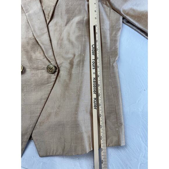 Vintage Morgan Matisse Blazer M Silk Shantung Look Embellished Collar Cuffs - Picture 9 of 11
